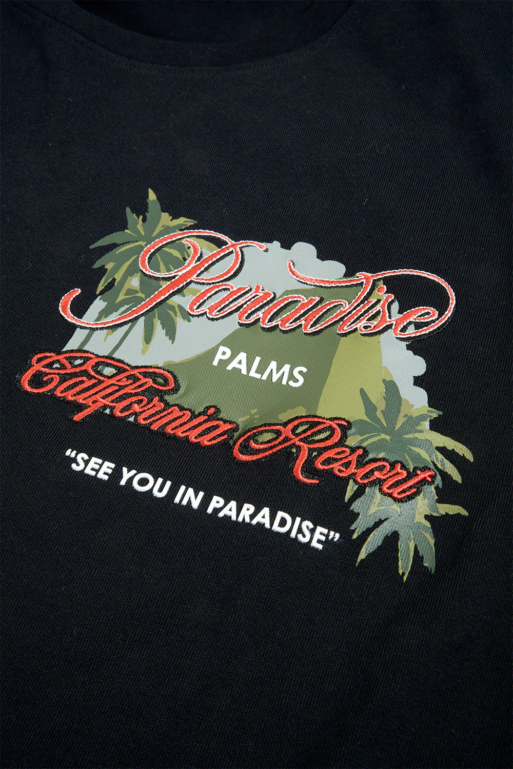 Paradise Palms T-Shirt – Red Floral