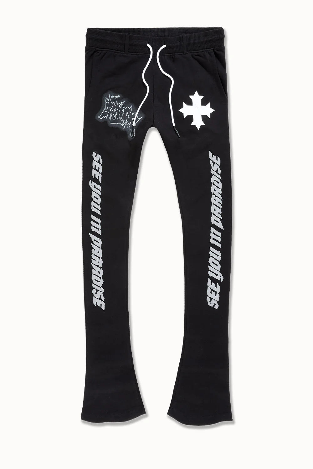 See you In Paradise -The Reaper Stacked Sweatpants -Jet Black