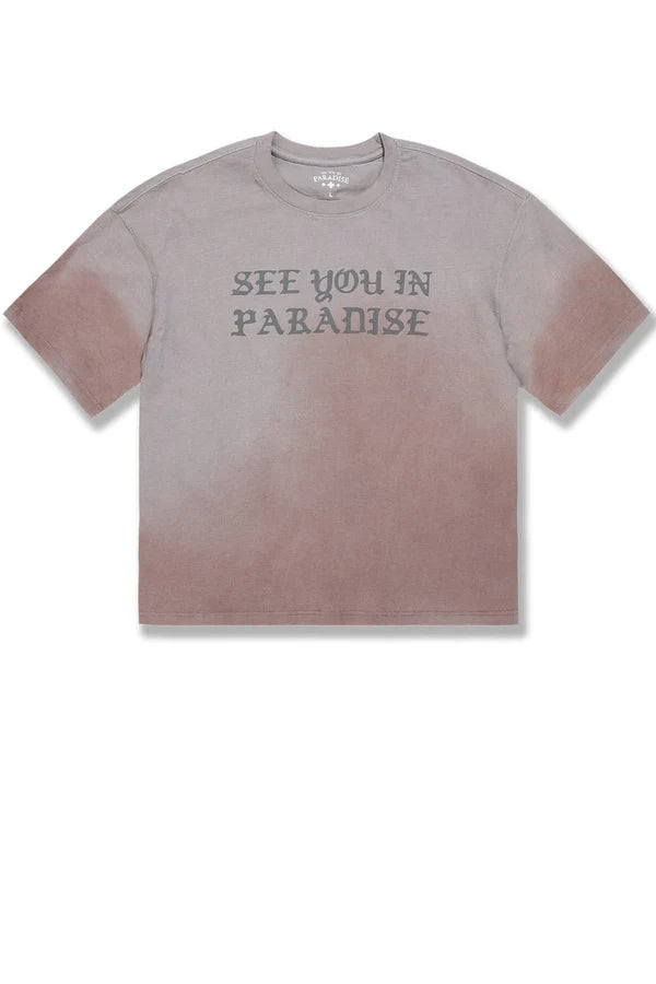 Jordan Craig - Syip Cropped T-Shirt -Cement Wash