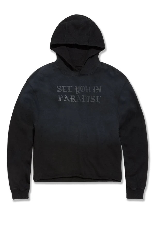 Jordan Craig -Syip Cropped Pullover Hoodie-Black Shadow