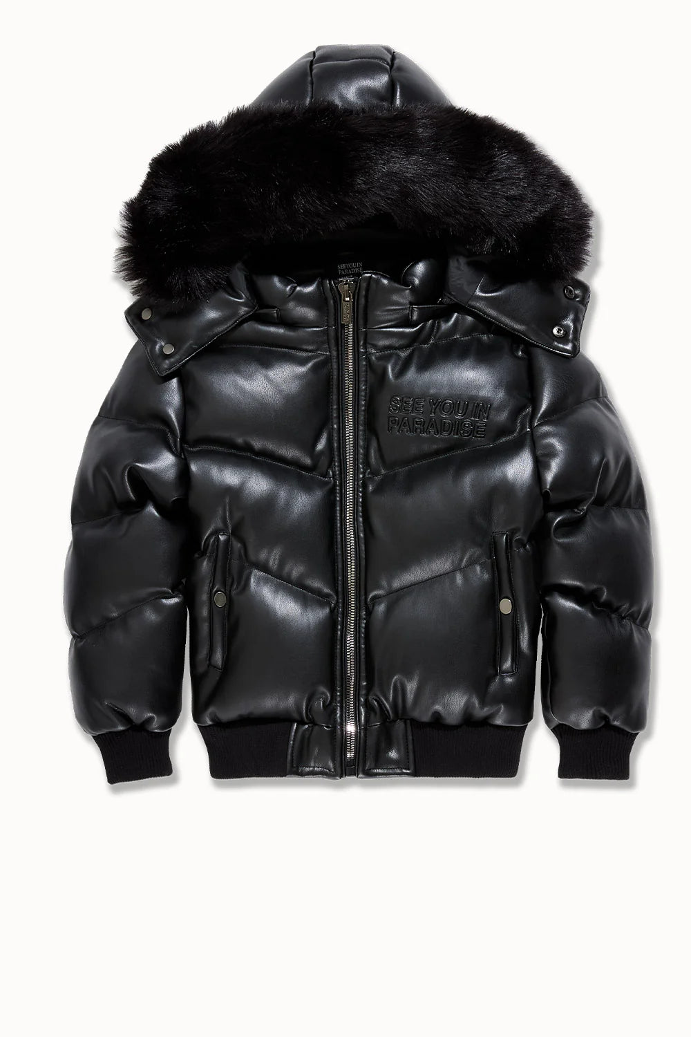 See You In Paradise-Kids The Wild One Puffer Jacket – Black