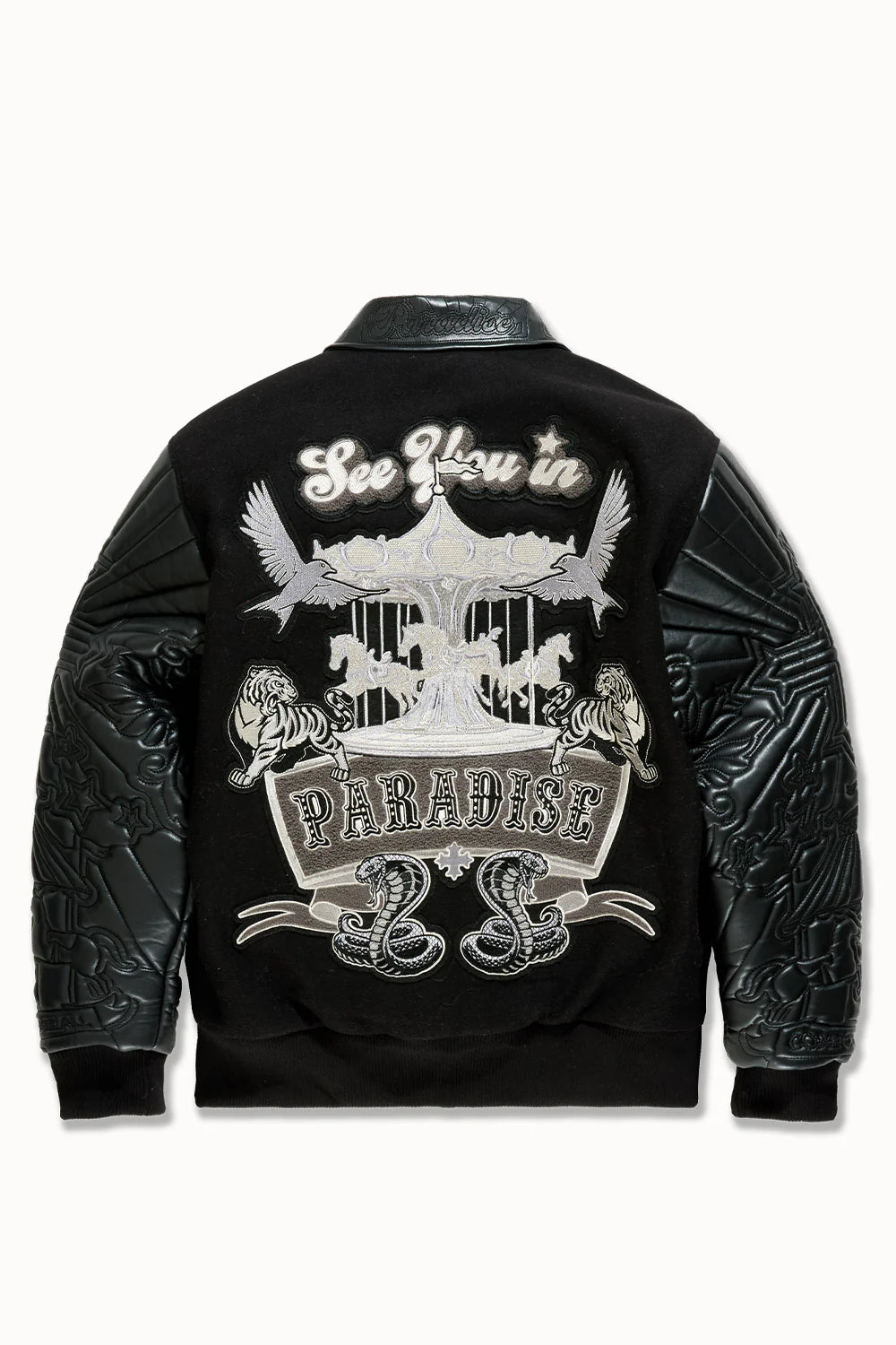 Smoke & Mirrors Varsity Jacket -Black