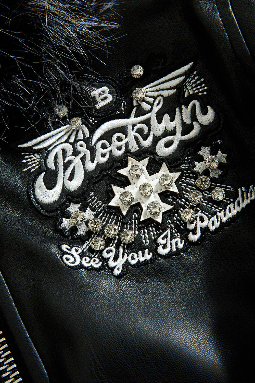 See You In Paradise-Kids Crooklyn Hooded Bomber Jacket -Black