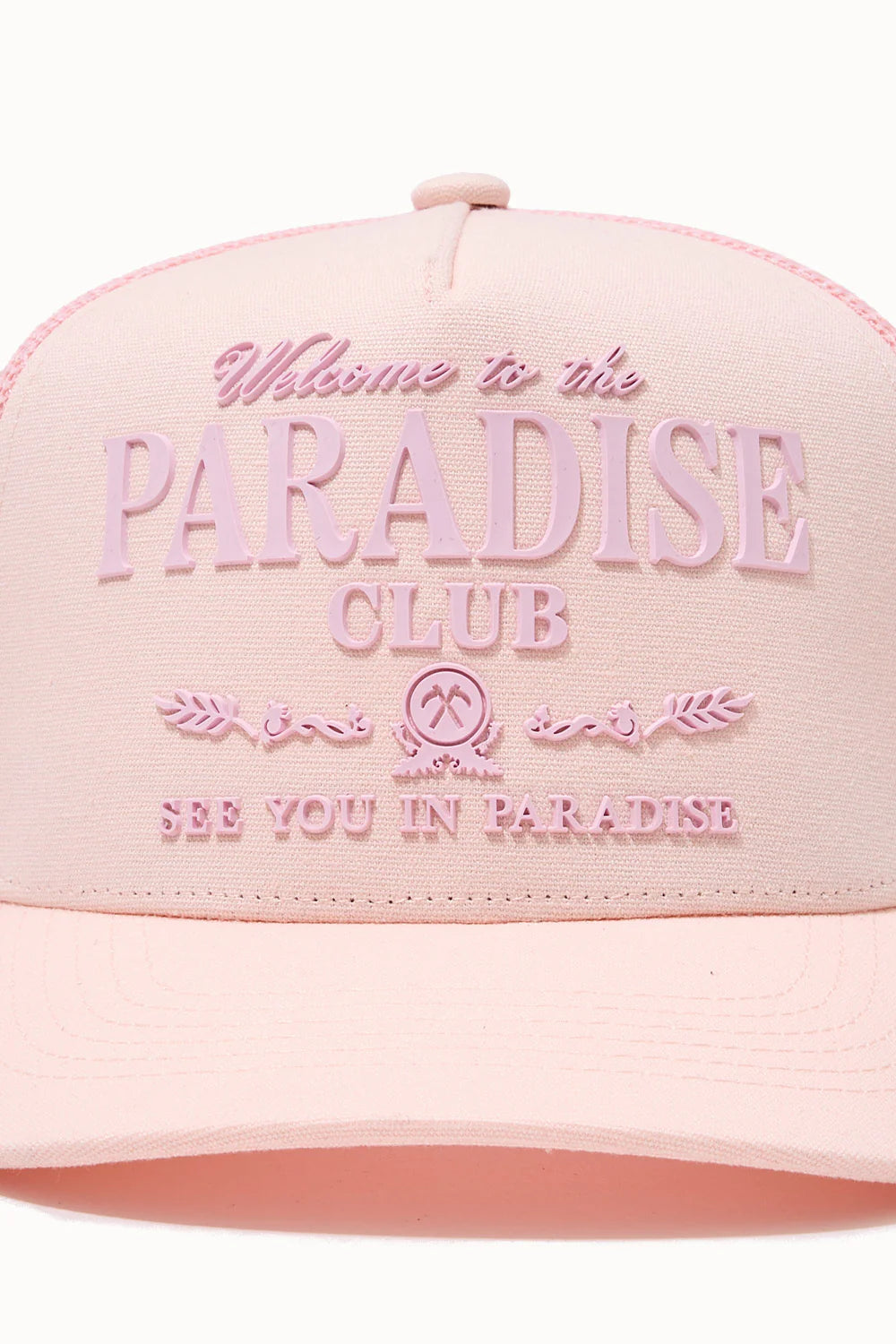 Paradise Club Trucker Hat - Light Pink