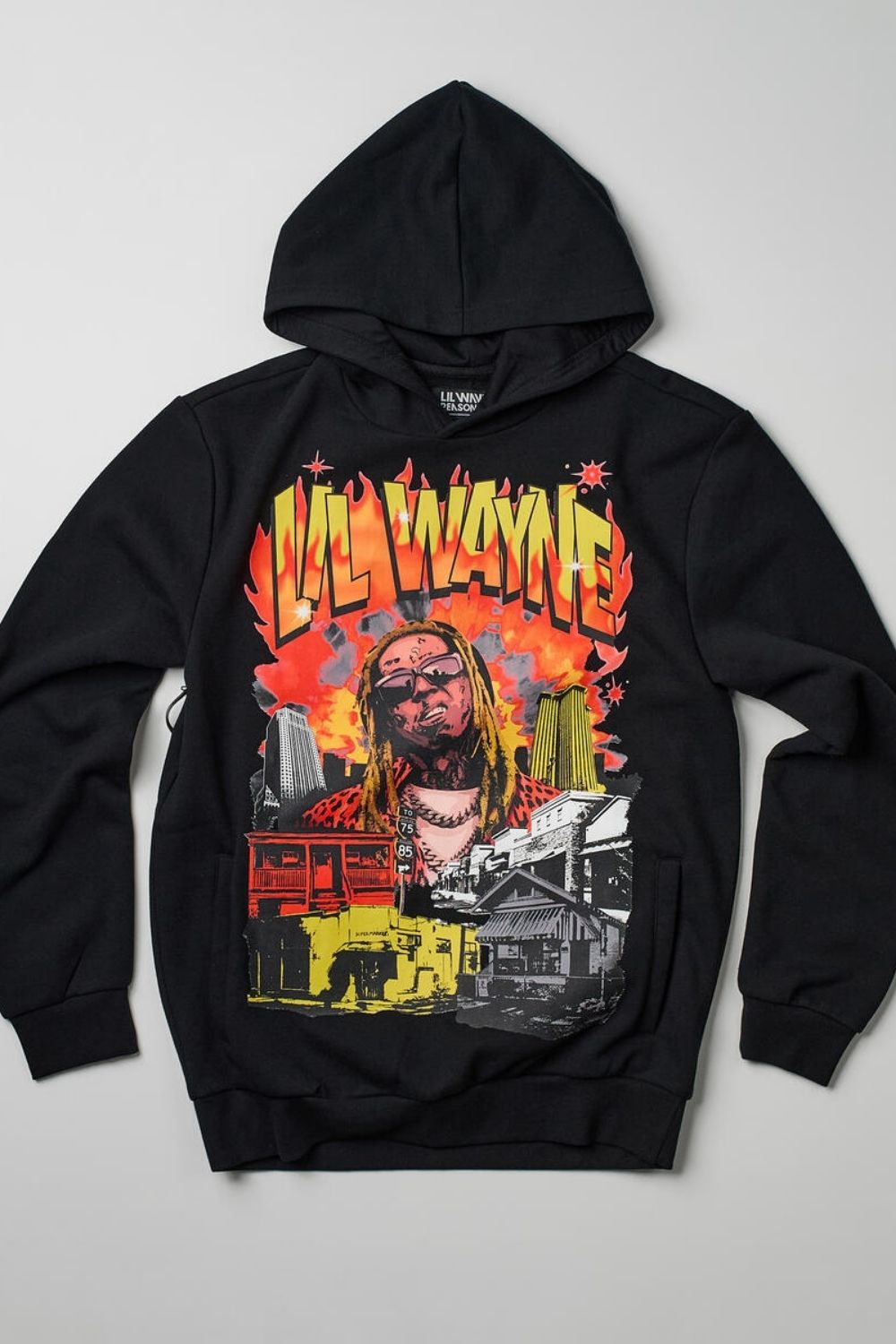 Lil Wayne Graphic Pullover Hoodie - Black