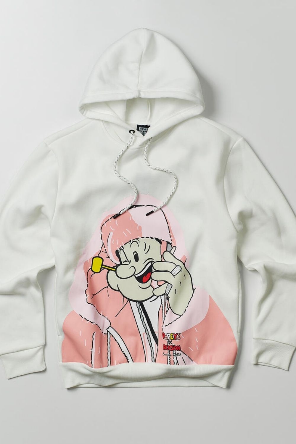 Popeye Graphic Pullover Hoodie - White