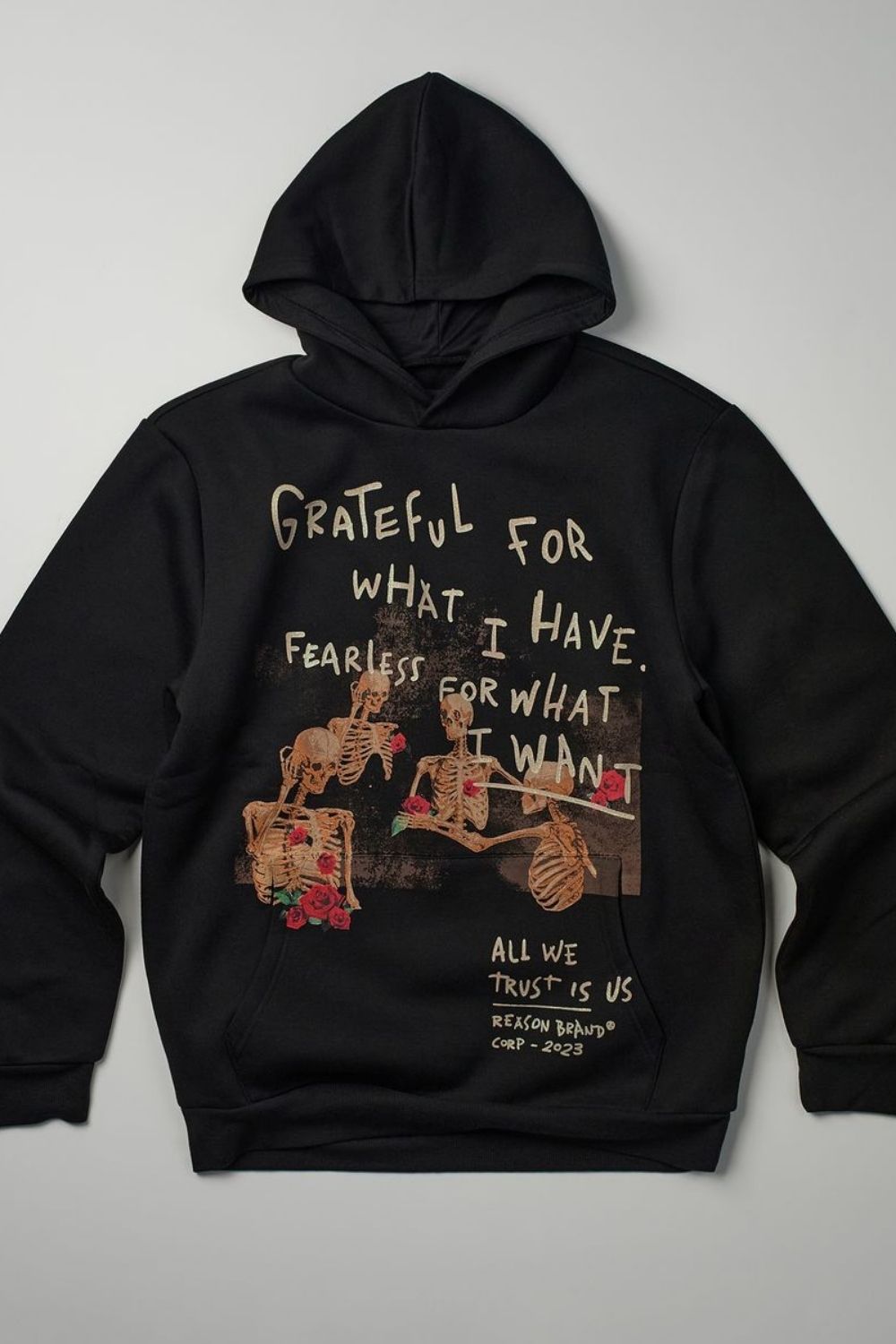 Grateful For What I Have Graphic Pullover Hoodie - Black