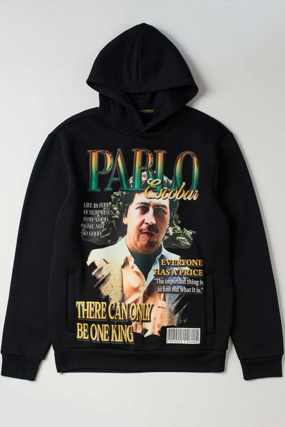 Pablo Escobar Graphic Pullover Hoodie - Black