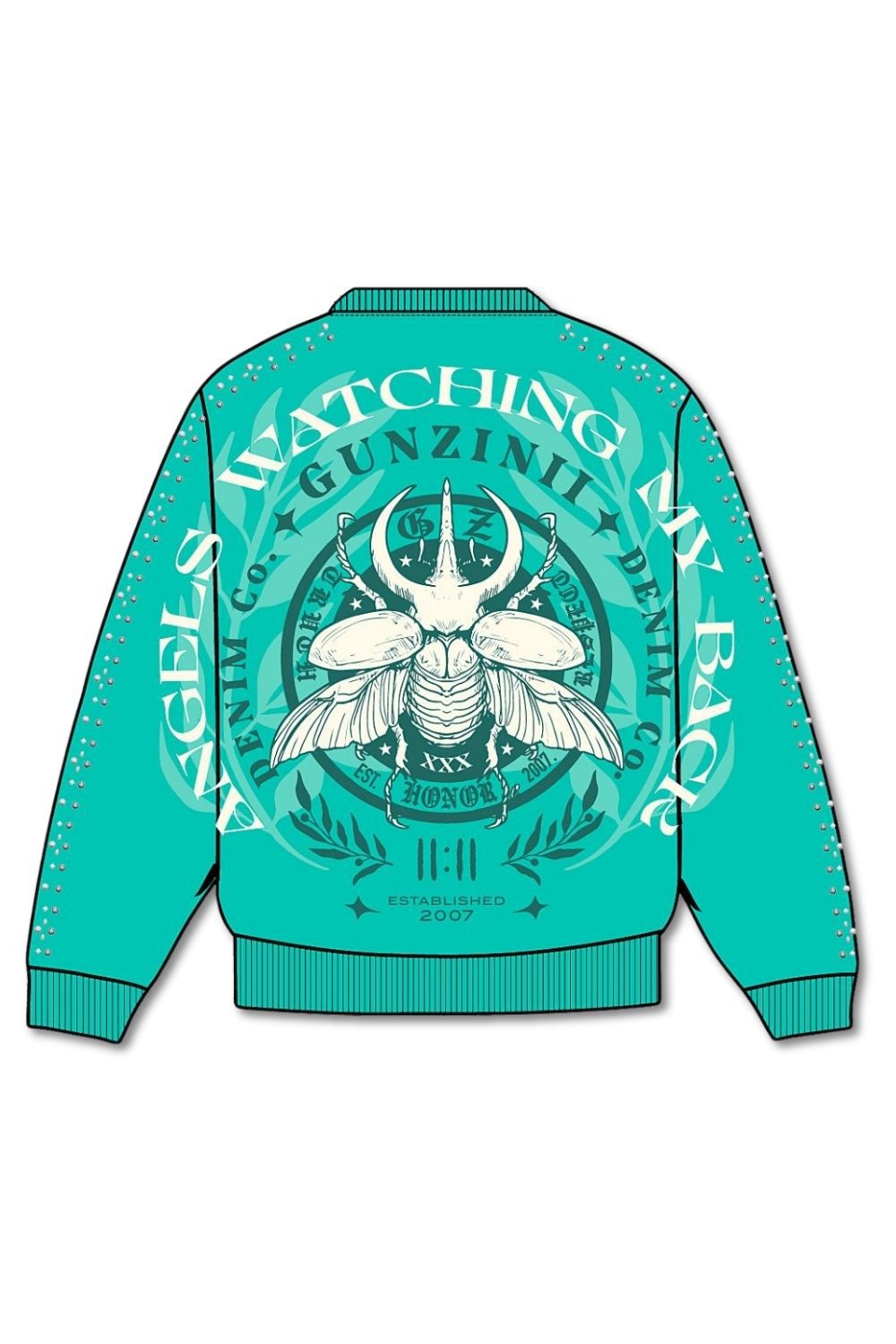 Gunzinii -Angels Watching My Back Sweater -Teal