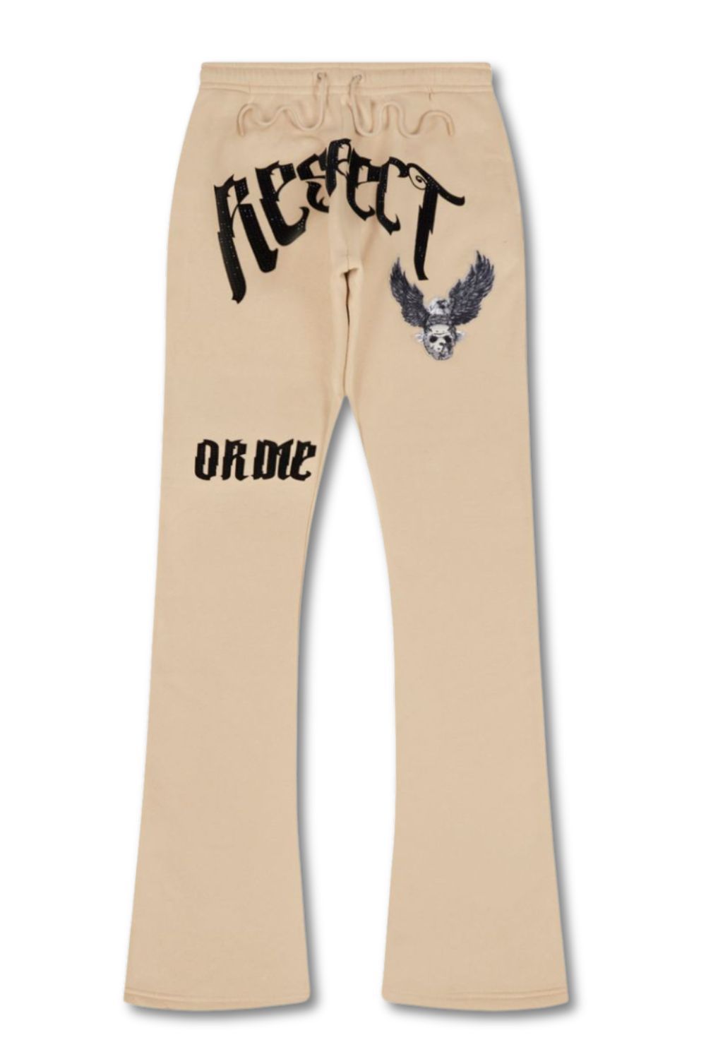 Roku Studio -Respect Or Die Stacked Sweatpants - Khaki