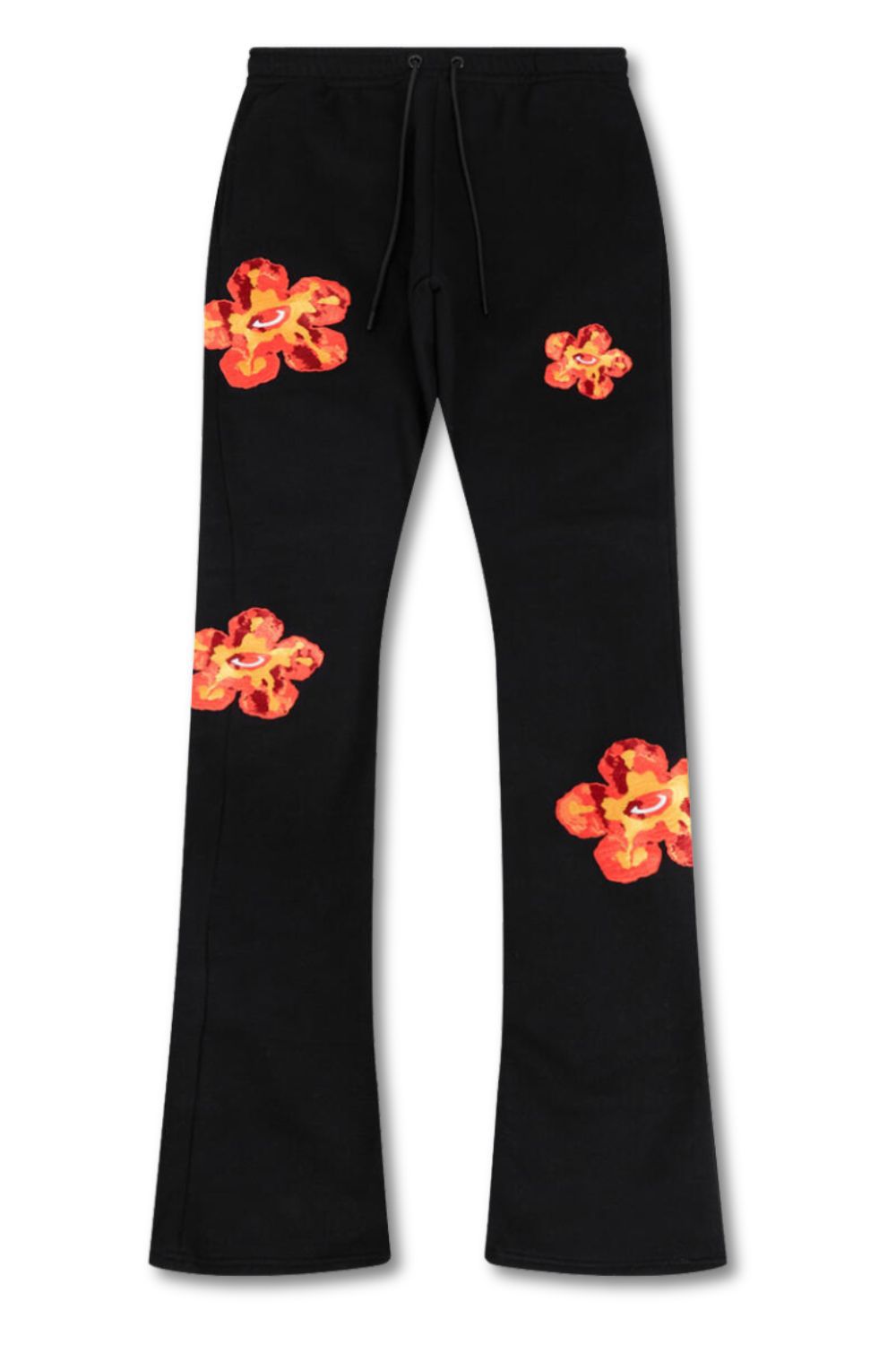 Roku Studio -Skeleton Flower Stacked Sweatpants - Black