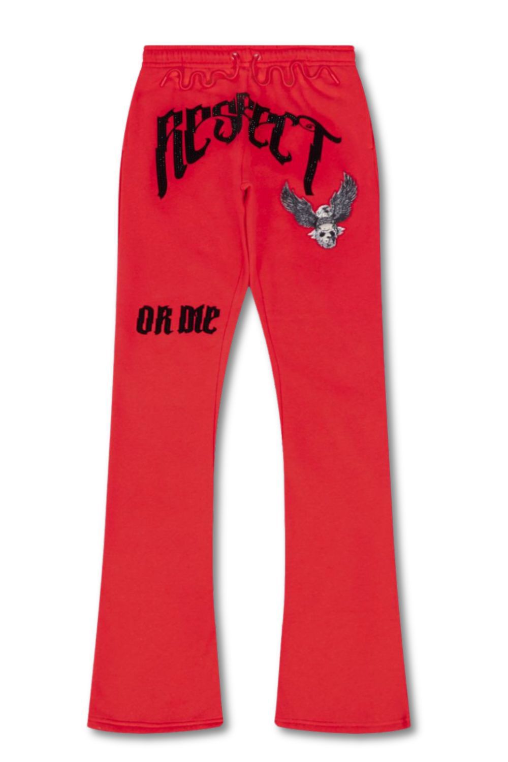 Roku Studio -Respect Or Die Stacked Sweatpants - Red