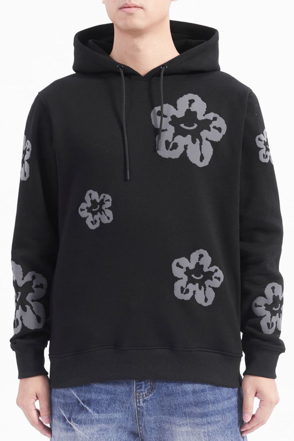 Roku Studio -Flower Hoodie- Black