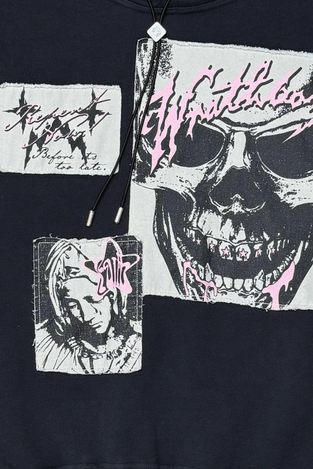 WrathBoy Pink Skull Hoodie -Black