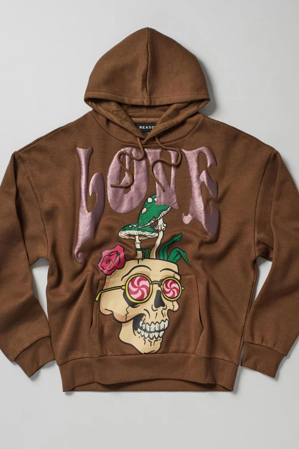 Love Shrooms Graphic Hoodie - Brown