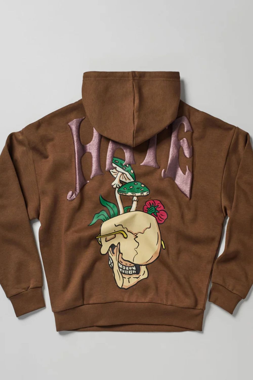 Love Shrooms Graphic Hoodie - Brown