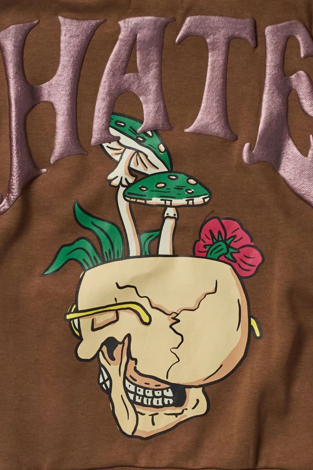 Love Shrooms Graphic Hoodie - Brown