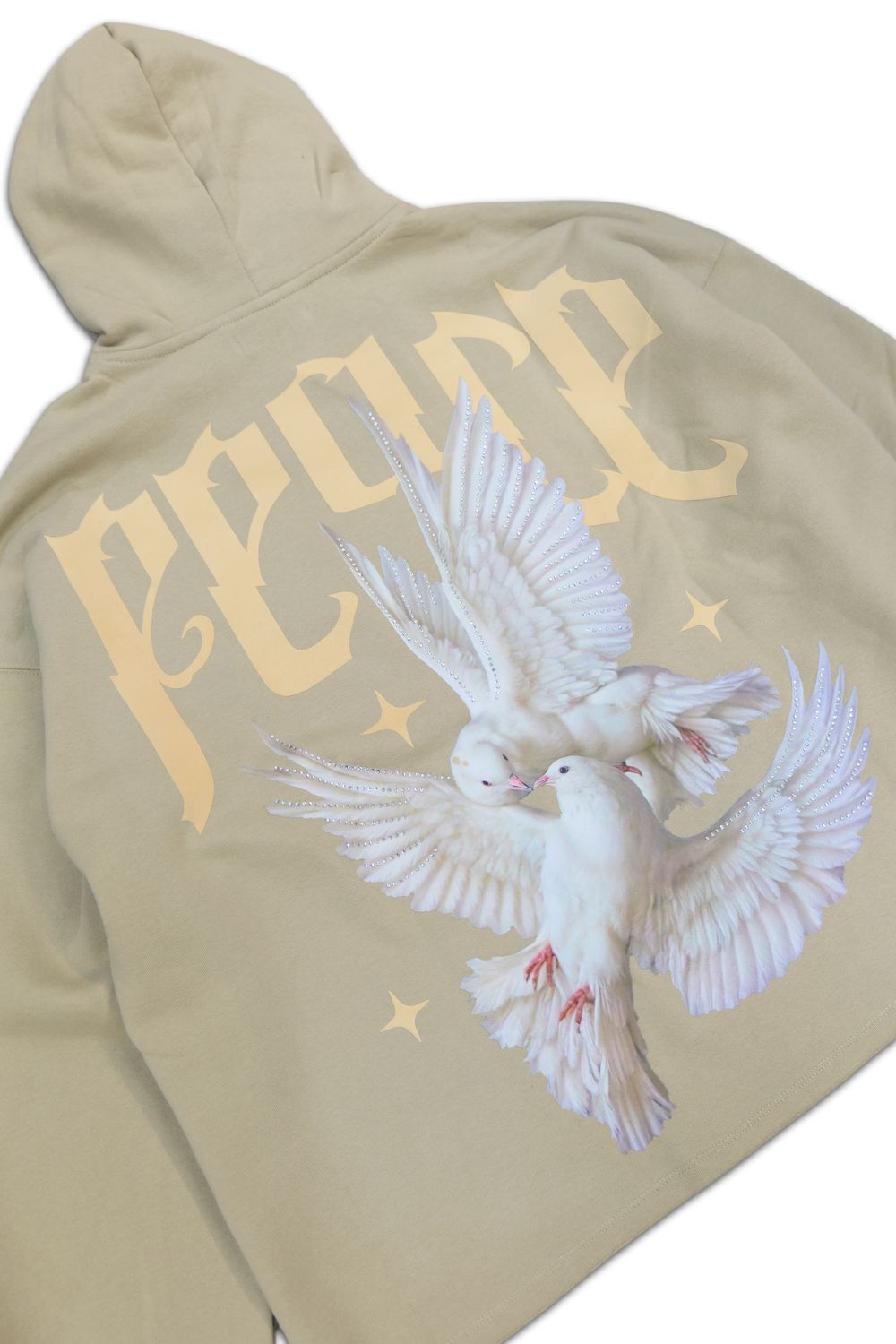 Roku Studio -Peace Cropped Hoodie - Cream