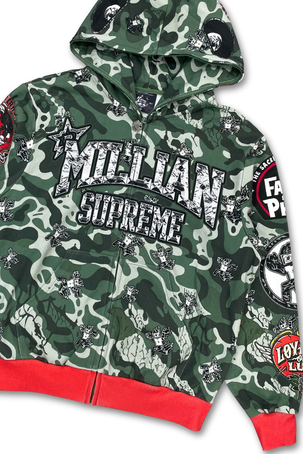 Millian Supreme Camo Full Zip Up Hoodie
