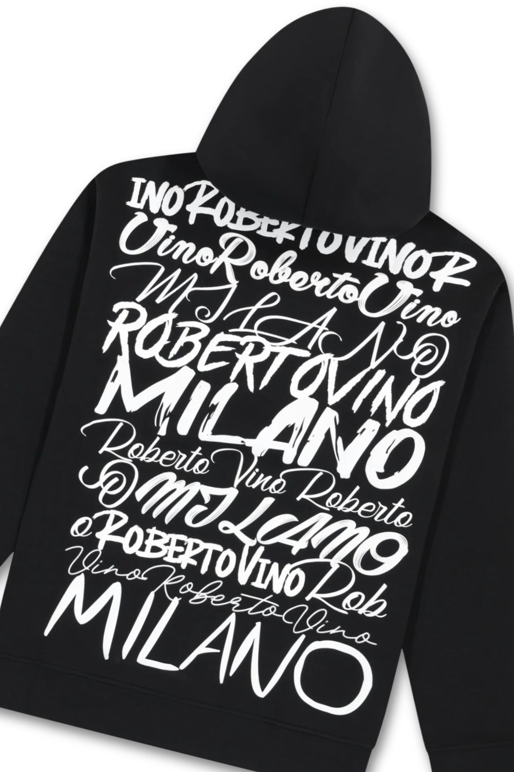 Roberto Vino Milano Big Writing Hoodie - Black