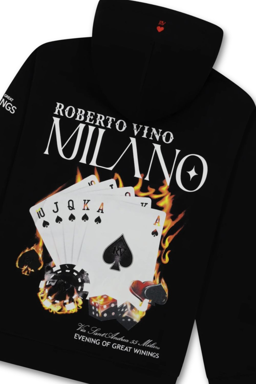 Roberto Vino Milano Burning Cards Hoodie