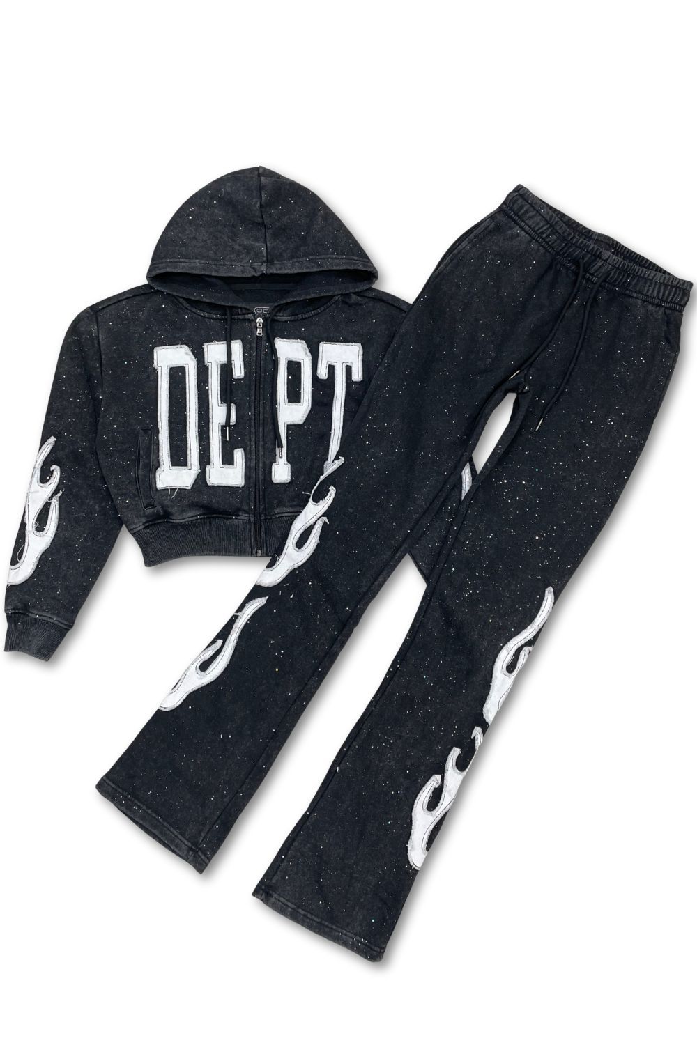 Women’s Red Fox DEPT Rhinestone Stacked Sweatsuit - Black