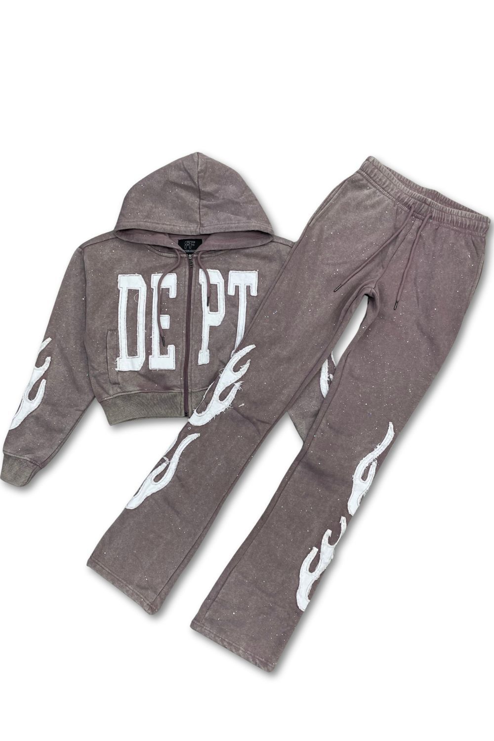 Women’s Red Fox DEPT Rhinestone Stacked Sweatsuit - Light Purple