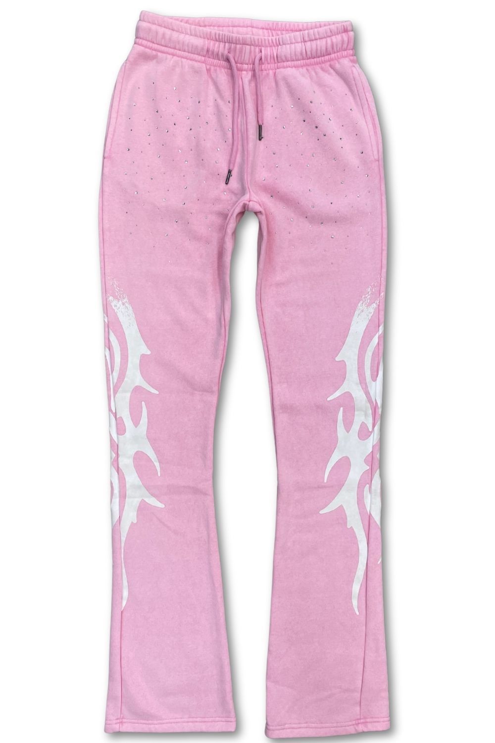 Women’s Red Fox Embellished Rhinestone Stacked Sweatsuit - Pink