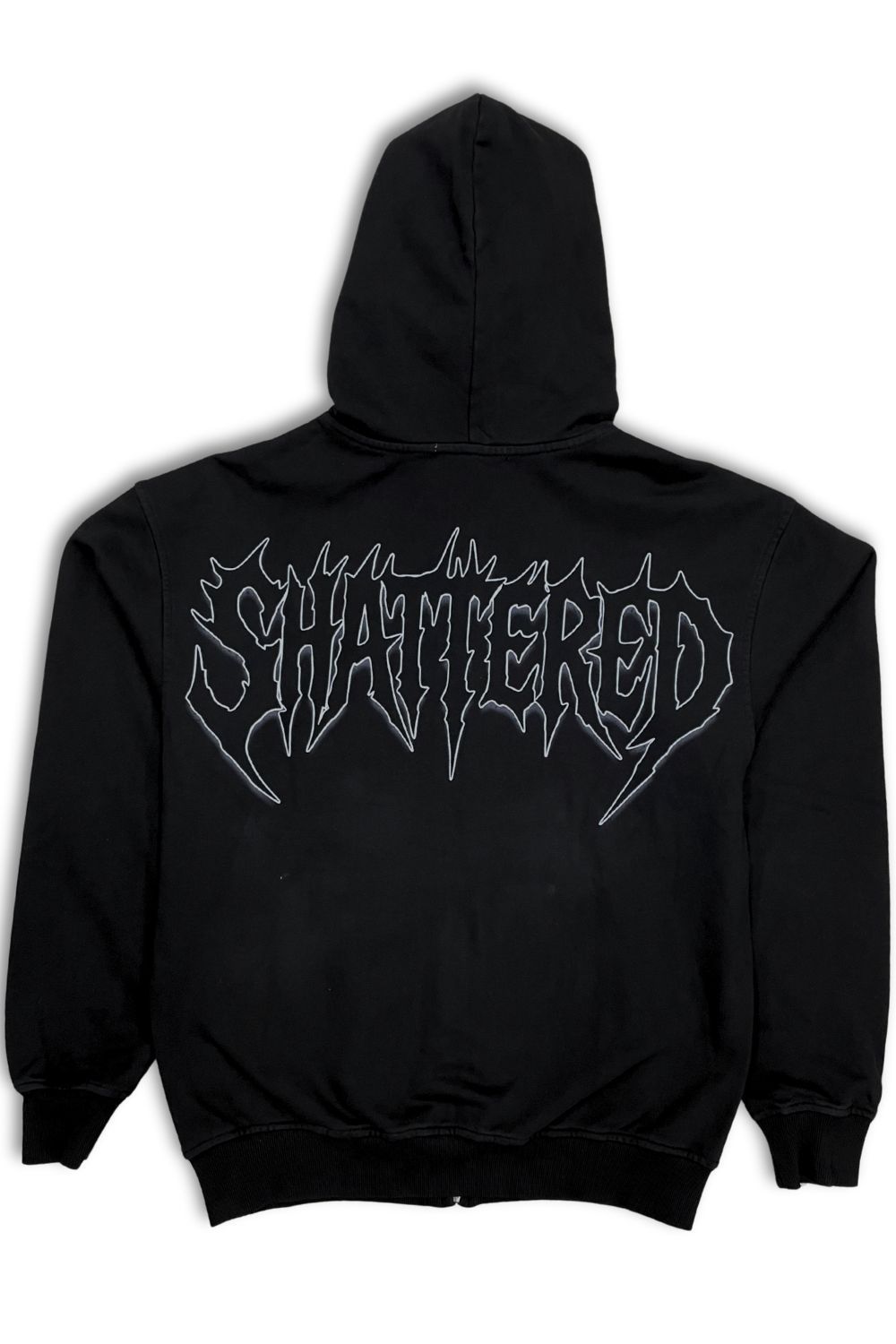 Shattered Hearts Anxiety Smokes Studded Zip-Up Hoodie