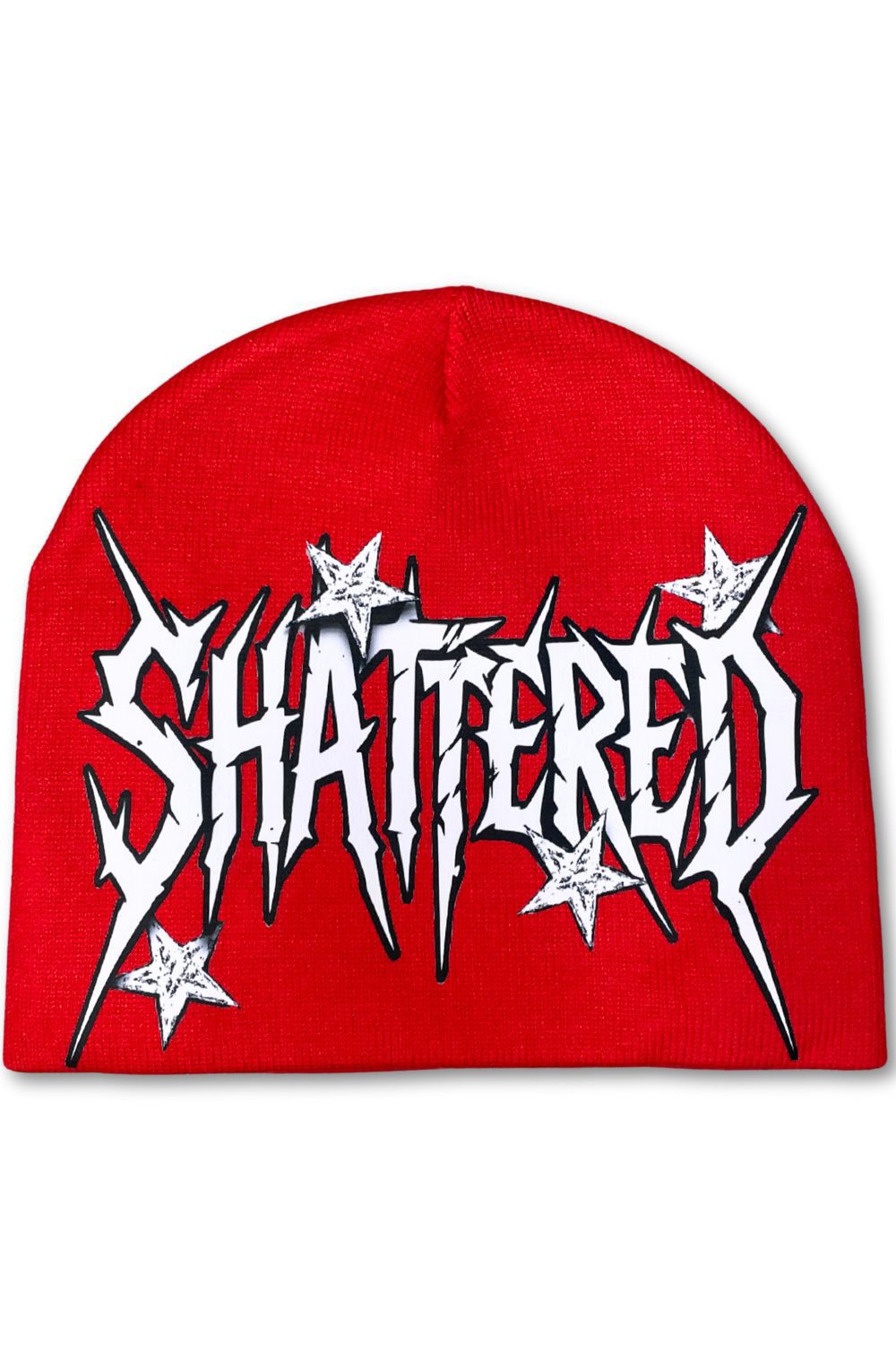 Shattered Hearts Stars Beanie - Red