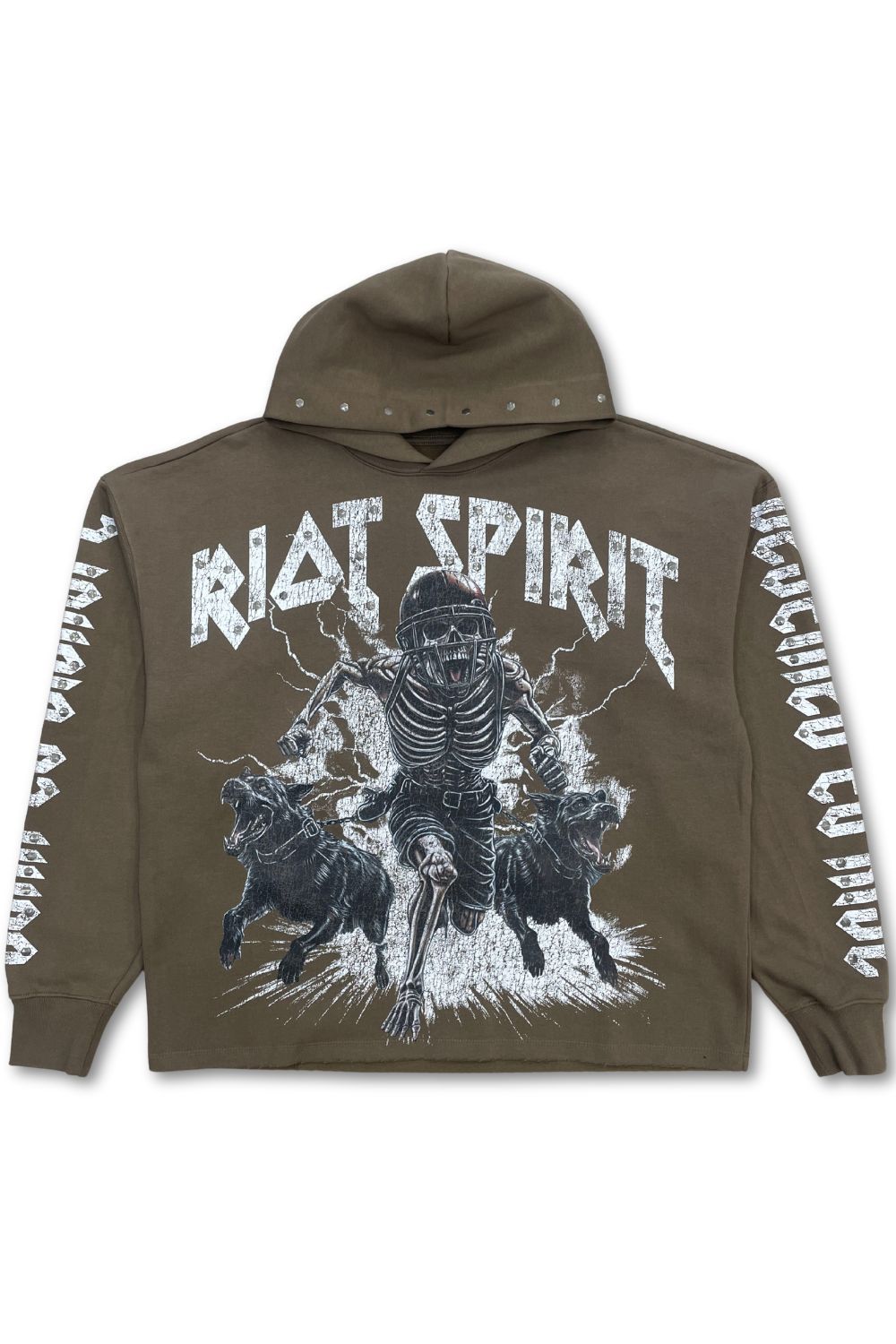 Roku Studio Riot Spirit Cropped Fleece Hoodie - Dark Taupe
