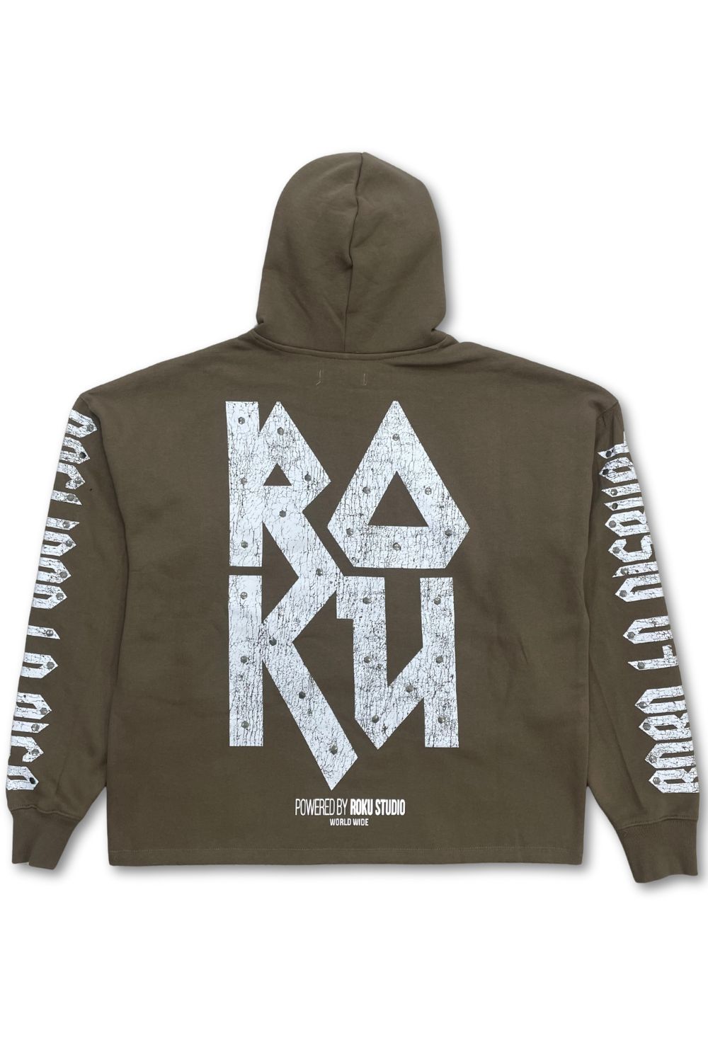 Roku Studio Riot Spirit Cropped Fleece Hoodie - Dark Taupe
