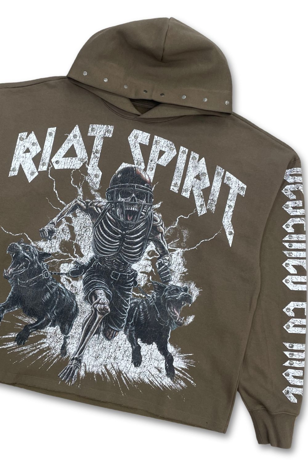 Roku Studio Riot Spirit Cropped Fleece Hoodie - Dark Taupe