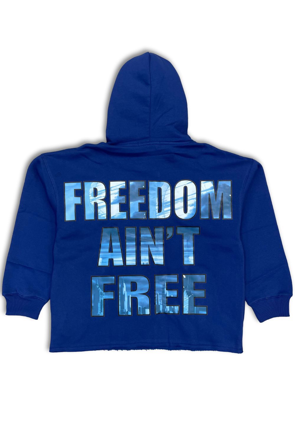 Focus Street Liberty Cropped Hoodie - Blue