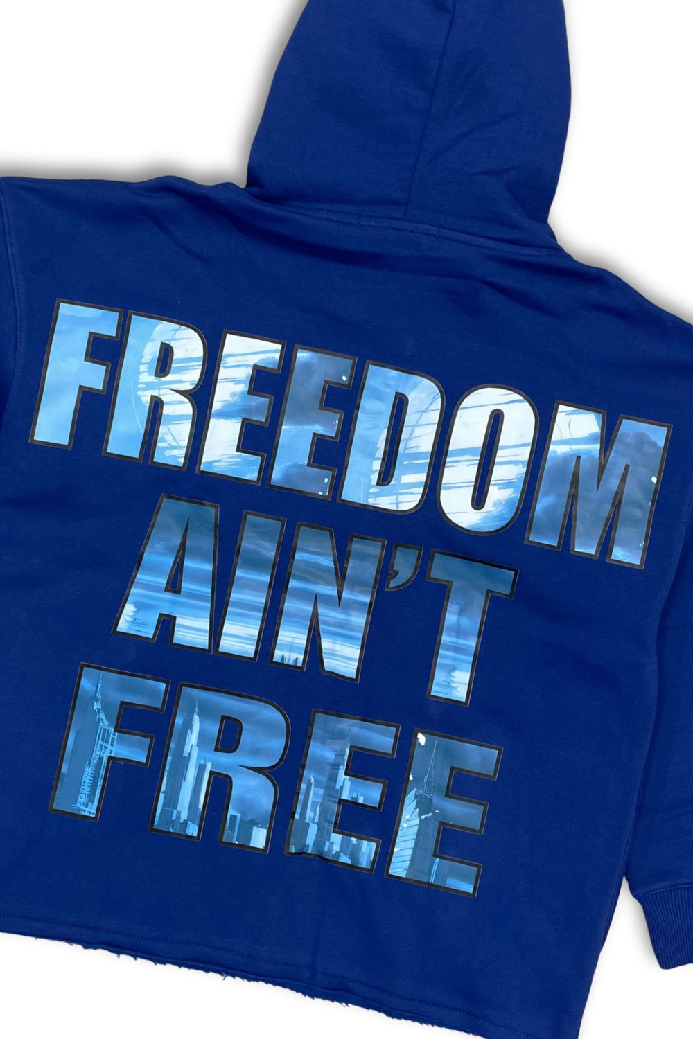 Focus Street Liberty Cropped Hoodie - Blue