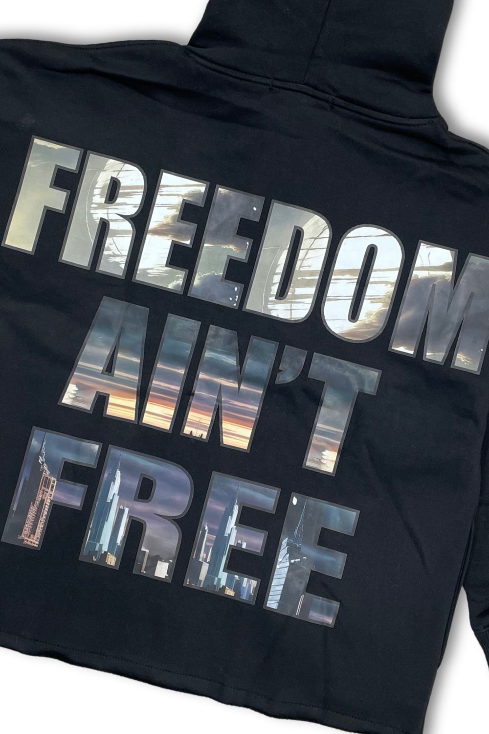 Focus Street Liberty Cropped Hoodie - Black