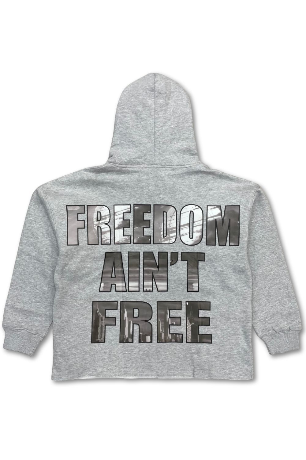 Focus Street Liberty Cropped Hoodie - Grey