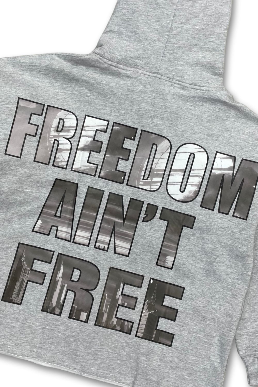 Focus Street Liberty Cropped Hoodie - Grey