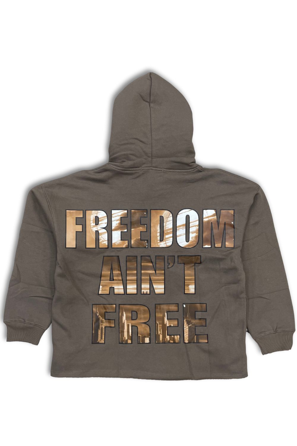 Focus Street Liberty Cropped Hoodie - Brown