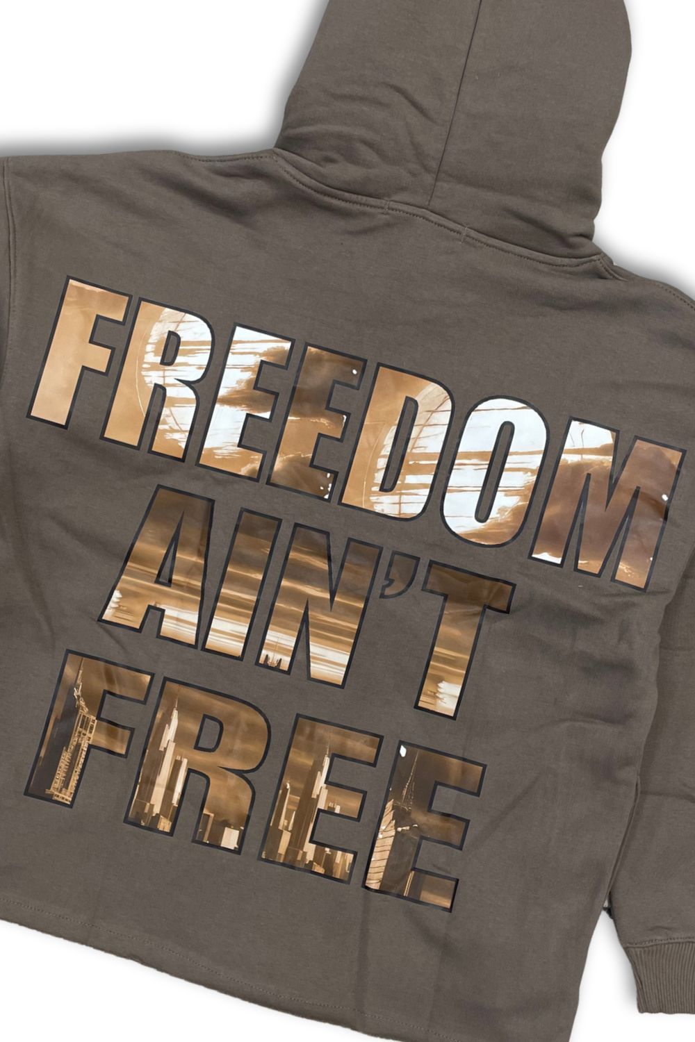 Focus Street Liberty Cropped Hoodie - Brown