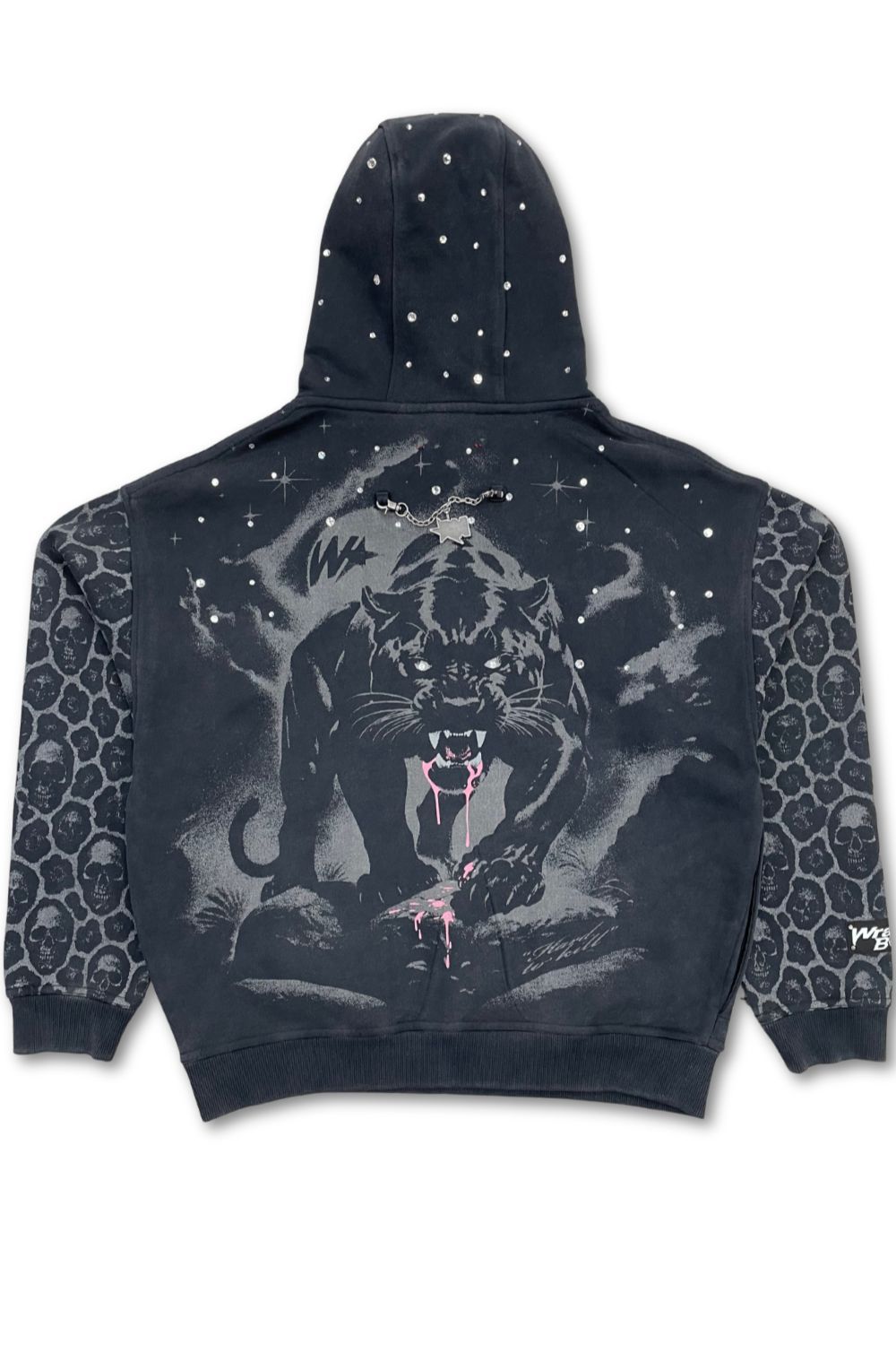 Wrathboy Black Panther Rhinestone Hoodie