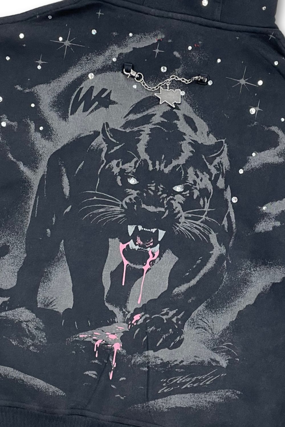 Wrathboy Black Panther Rhinestone Hoodie