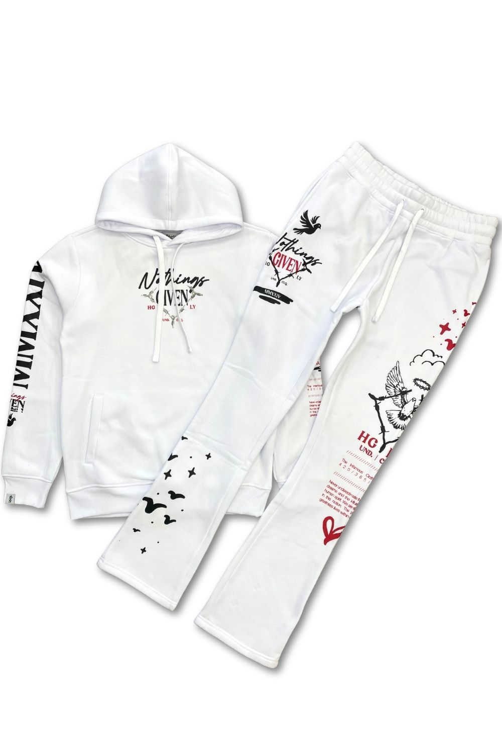 Undrtd Nothings Given Stacked Sweatsuit - White