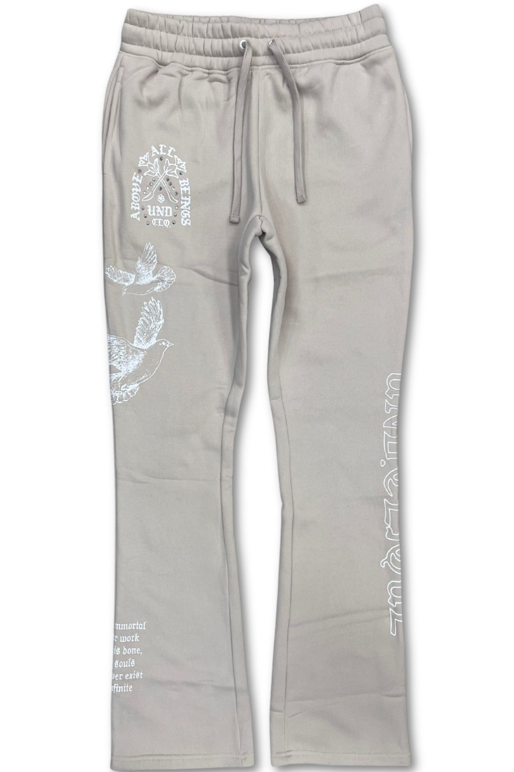 Undrtd Above All Beings Zip-Up Stacked Sweatsuit - Beige