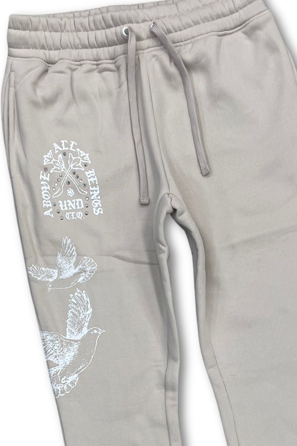 Undrtd Above All Beings Zip-Up Stacked Sweatsuit - Beige