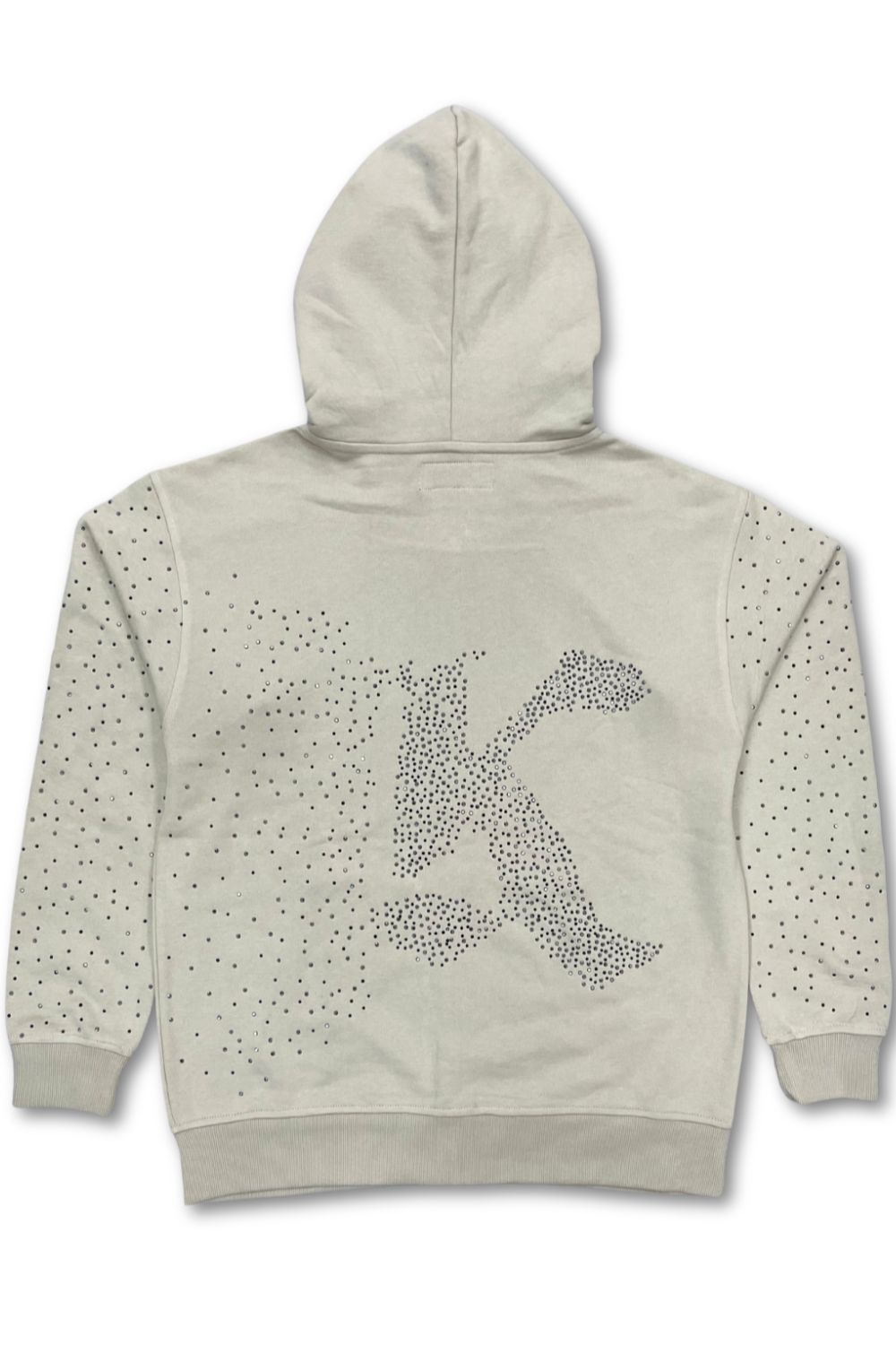 Kindred Rhinestone Zip-Up Hoodie - Beige