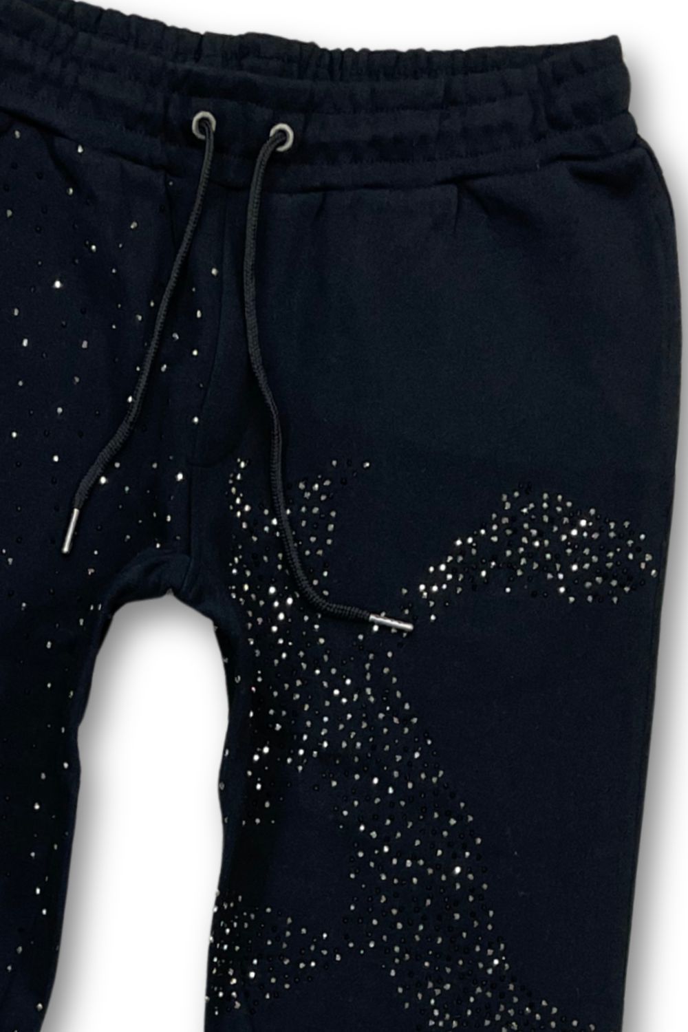 Kindred Rhinestone Stacked Sweatpants - Black
