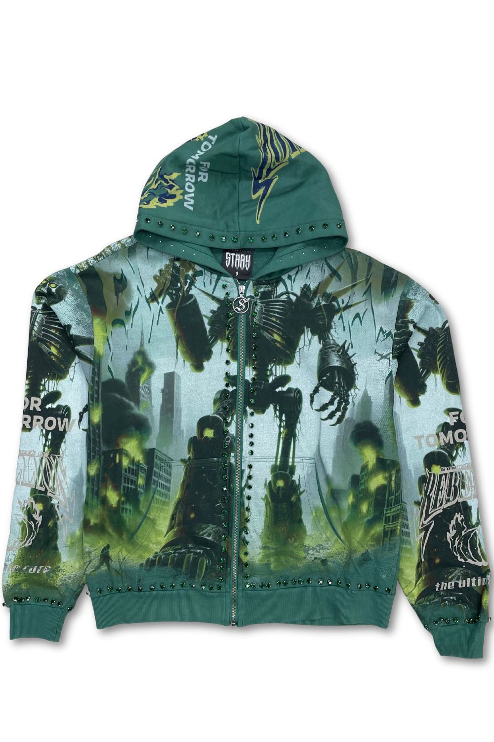 Stray Robots Disaster Zip-Up Hoodie - Forest