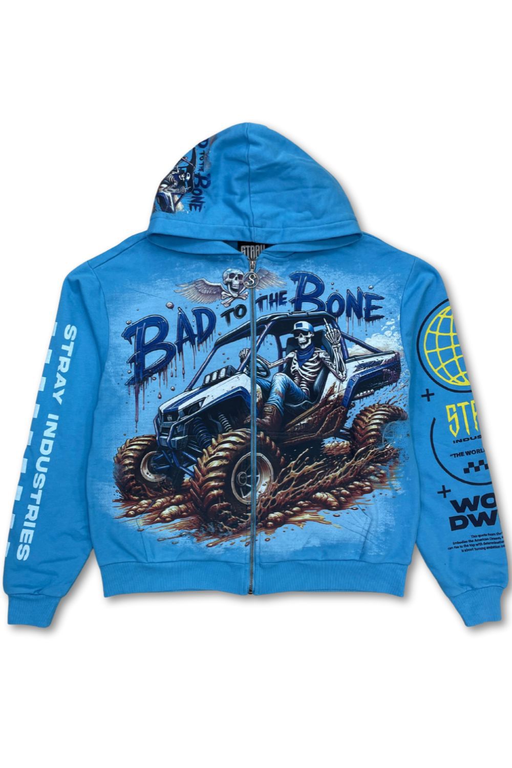 Stray Bad To The Bone Zip-Up Hoodie - Blue