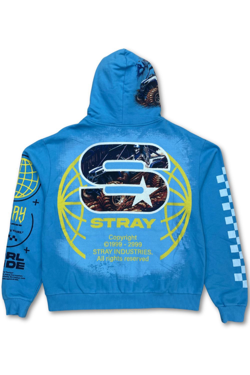 Stray Bad To The Bone Zip-Up Hoodie - Blue